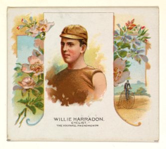 Willie Harradon, Cyclist, The Youthful Phenomenon, from World's Champions, Second Series (N43) for Allen & Ginter Cigarettes MET DP839578