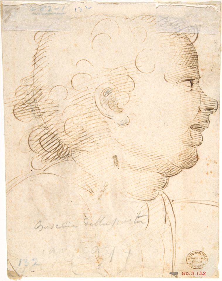 Woman and Child Kneeling (recto); Head of Child (verso) MET DP807714