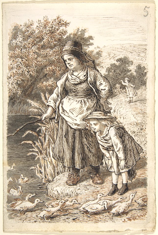 Woman and Child by a Duck Pond MET DP802820