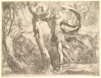Wilton Album, folio 10a- Priapus and Lotis MET DP822195