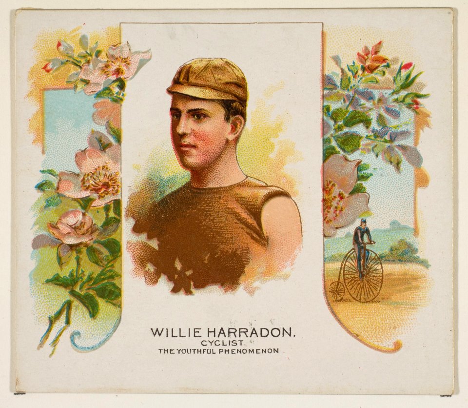 Willie Harradon, Cyclist, The Youthful Phenomenon, from World's Champions, Second Series (N43) for Allen & Ginter Cigarettes MET DP817002
