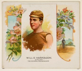 Willie Harradon, Cyclist, The Youthful Phenomenon, from World's Champions, Second Series (N43) for Allen & Ginter Cigarettes MET DP817002