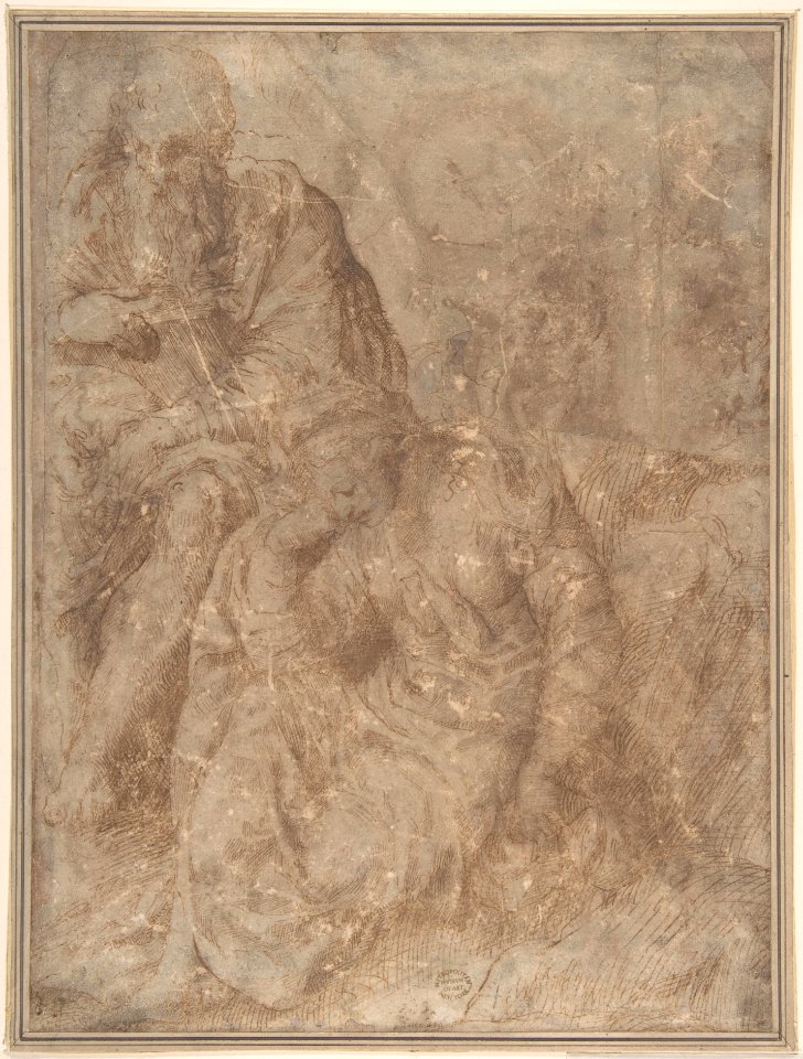 Woman and Old Man Seated MET DP801801