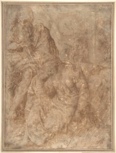 Woman and Old Man Seated MET DP801801