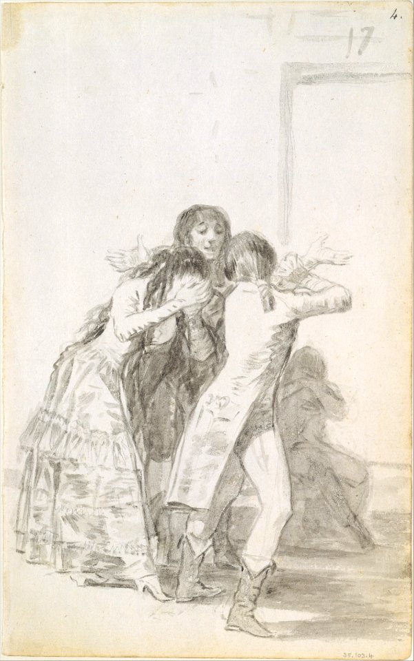Weeping Woman and Three Men MET DT236260