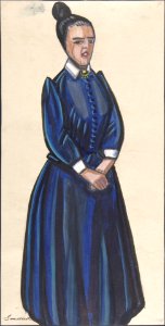 Woman in blue dress MET DP804823