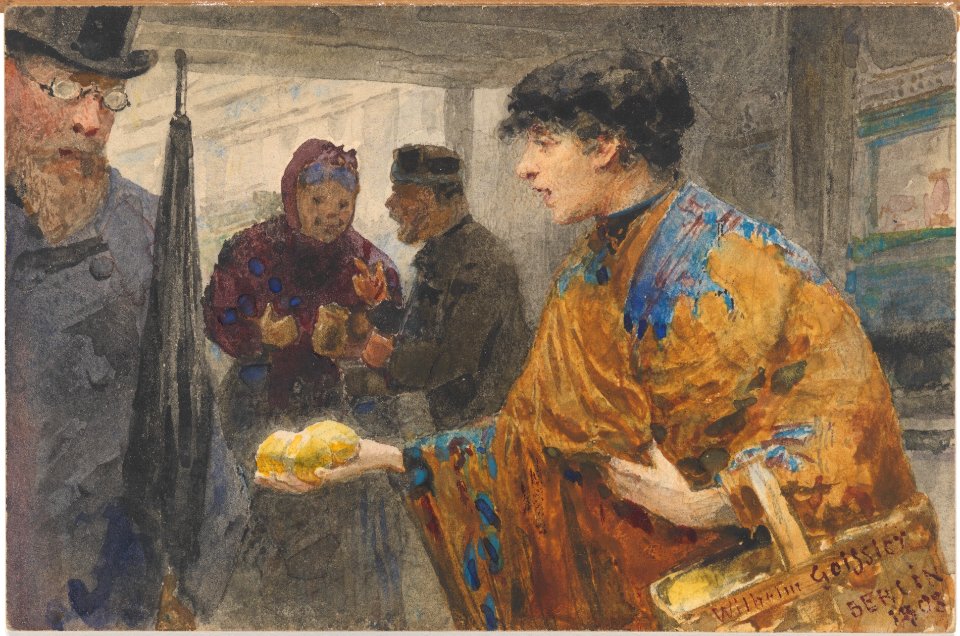 Woman in oriental dress selling lemons MET DP223351