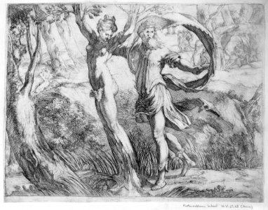 Wilton Album, folio 10a- Priapus and Lotis MET MM91131