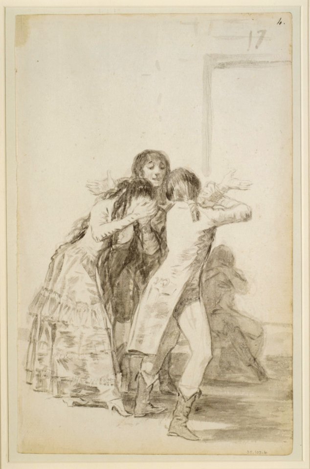 Weeping Woman and Three Men MET DR75