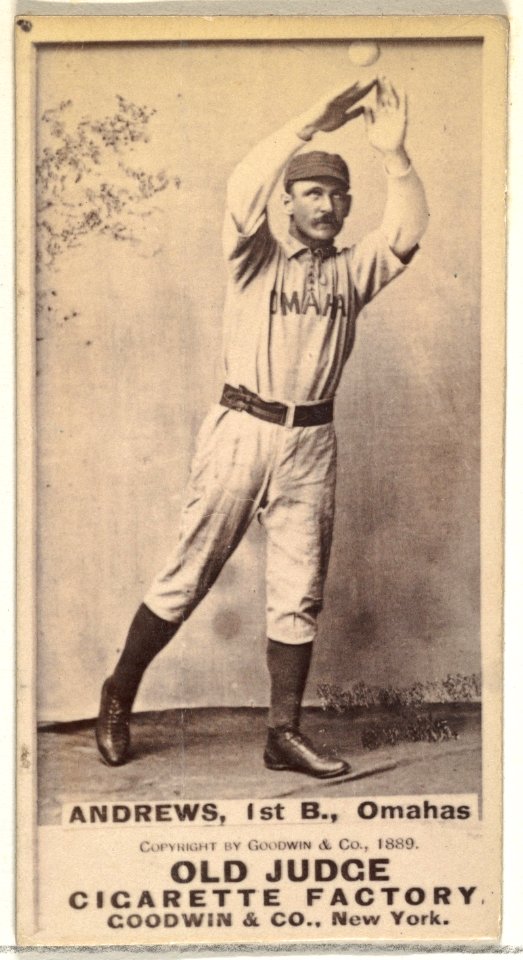 William Walter "Wally" Andrews, 1st Base, Omaha Omahogs-Lambs, from the Old Judge series (N172) for Old Judge Cigarettes MET DP846312