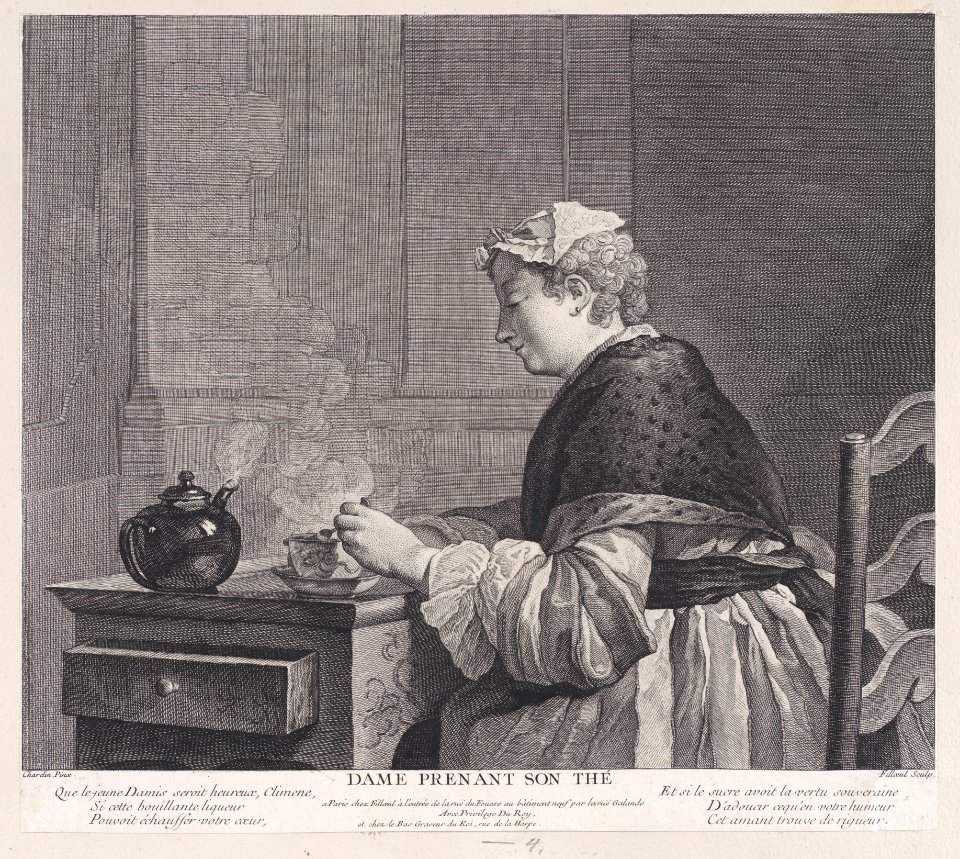 Woman Having Tea Met DP889022
