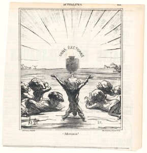We worship you, beloved voter, from 'News of the day,' published in Le Charivari, May 5, 1869 MET DP877761