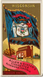 Wisconsin, from Flags of the States and Territories (N11) for Allen & Ginter Cigarettes Brands MET DP834597