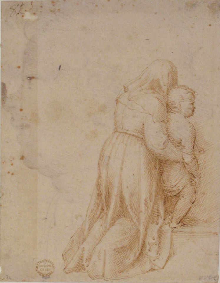 Woman and Child Kneeling (recto); Head of Child (verso) MET 80.3.132 RECTO