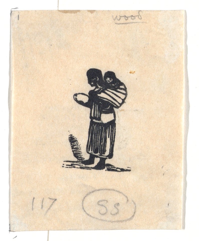 Woman carrying child on her back MET DP867981