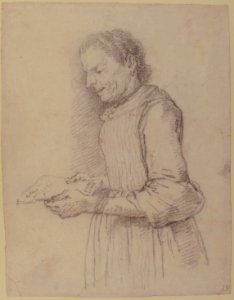 Woman in Half-Length, Profile View Facing Left and Reading a Piece of Paper Signed "Catarina" MET 1975.131.58