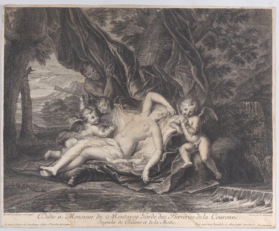 Woman looking at a portrait of her lover Met DP884557