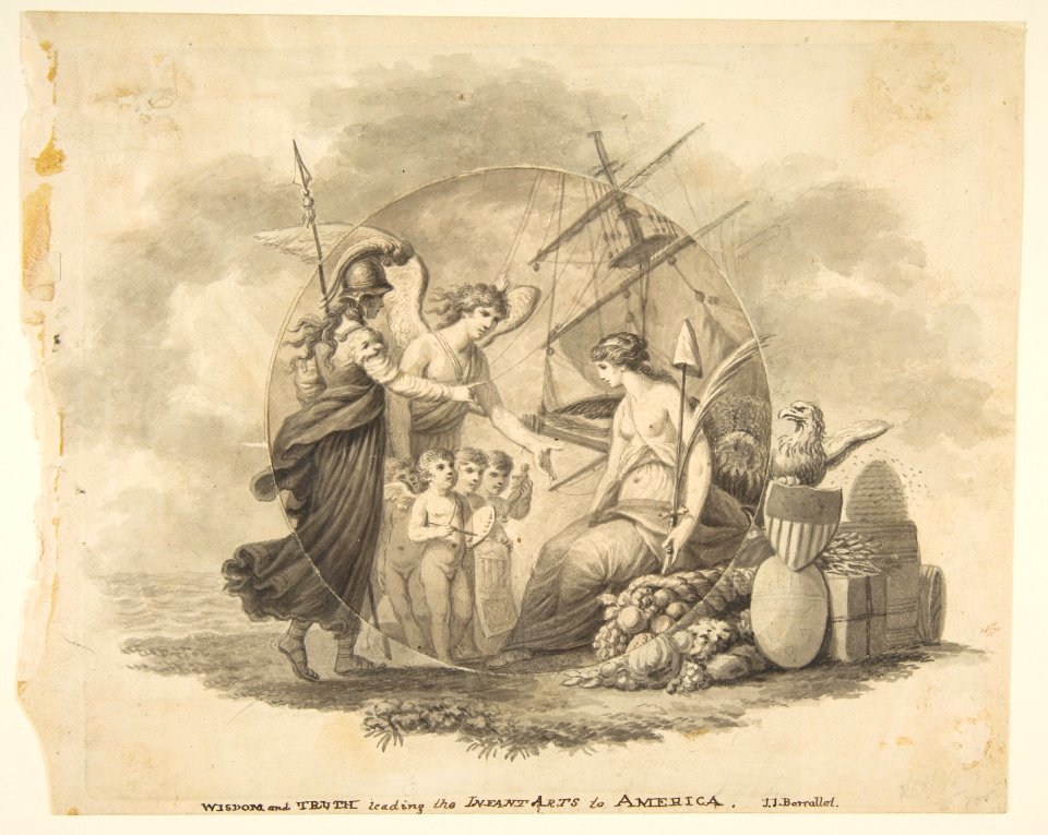 Wisdom and Truth Leading the Infant Arts to America MET DP815649