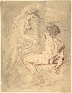 Woman Talking to a Seated Male Nude MET DP804925