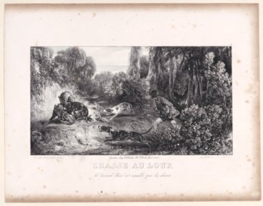 Wolf Hunt- Animal Wounded and Attacked by Dogs, from the series Hunting Scenes Met DP887936