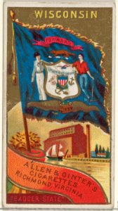 Wisconsin, from Flags of the States and Territories (N11) for Allen & Ginter Cigarettes Brands MET DP834598