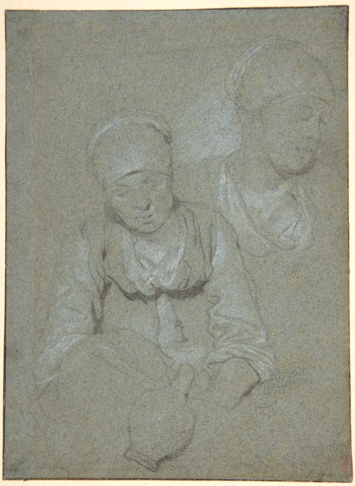 Woman Holding a Jug and a Study of her Head Seen from the Left MET DP800106