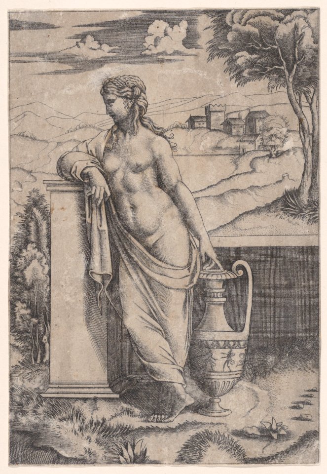 Woman Standing near a Vase Met DP888641