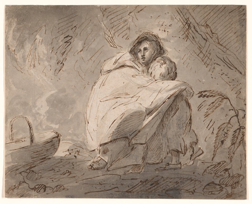 Woman Sheltering a Child in a Landscape MET DP873521