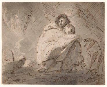 Woman Sheltering a Child in a Landscape MET DP873521
