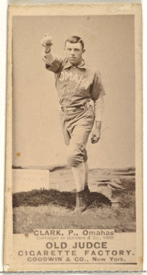 William H. "Dad" Clarke, Pitcher, Omaha Omahogs- Lambs, from the Old Judge series (N172) for Old Judge Cigarettes MET DP846319