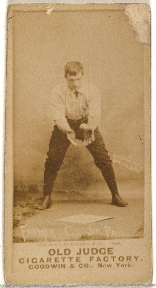 William Charles "Bill" Farmer, Catcher, St. Paul Apostles, from the Old Judge series (N172) for Old Judge Cigarettes MET DP846363