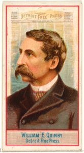 William E. Quinby, Detroit Free Press, from the American Editors series (N1) for Allen & Ginter Cigarettes Brands MET DP827861