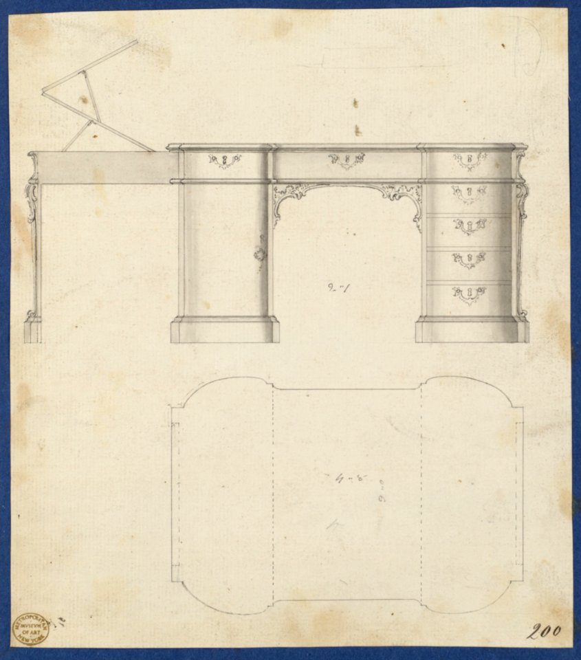 Writing Table, from Chippendale Drawings, Vol. II MET DP104293