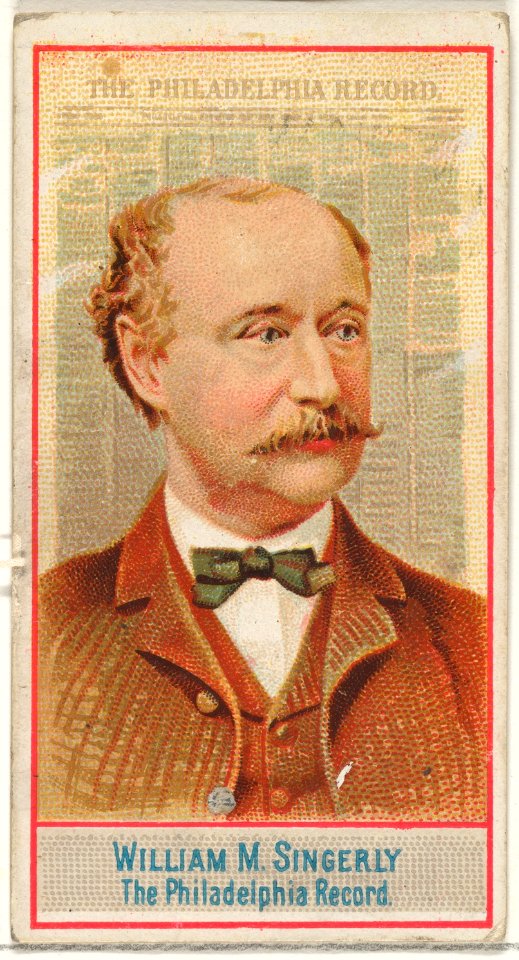 William M. Singerly, The Philadelphia Record, from the American Editors series (N1) for Allen & Ginter Cigarettes Brands MET DP827865