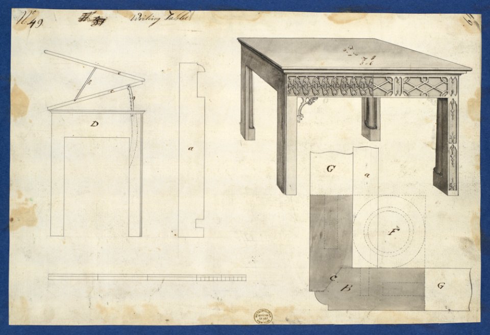Writing Table, from Chippendale Drawings, Vol. II MET DP104301