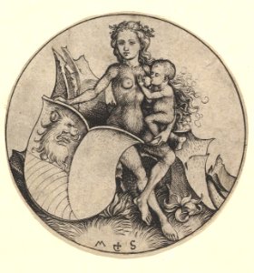 Wild Woman Holding a Shield with a Lion's Head MET DP820021