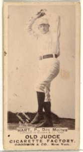 William Franklin "Bill" Hart, Pitcher, Des Moines Prohibitionists, from the Old Judge series (N172) for Old Judge Cigarettes MET DP846396