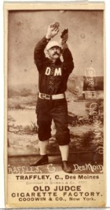 William Franklin "Bill" Traffley, Catcher, Des Moines Prohibitionists, from the Old Judge series (N172) for Old Judge Cigarettes MET DP846419