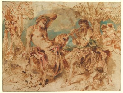 Youth Playing a Pipe for a Satyr MET DP820249