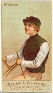 William Lakeland, from the Racing Colors of the World series (N22b) for Allen & Ginter Cigarettes MET DP835221