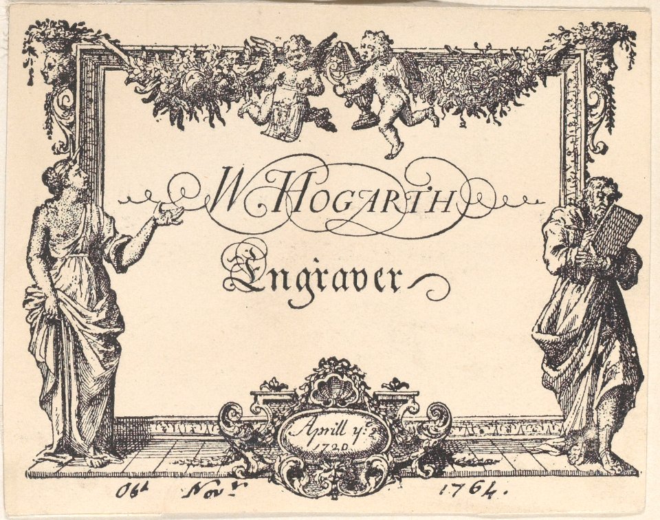 William Hogarth's Trade Card (modern reproduction) Met DP885238