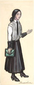 Young woman in a white pleated blouse MET DP804949