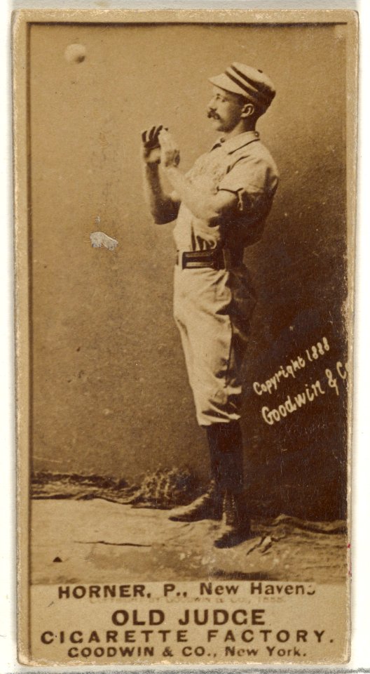 William "Jack" Frank Horner, Pitcher, New Haven, from the Old Judge series (N172) for Old Judge Cigarettes MET DP846502