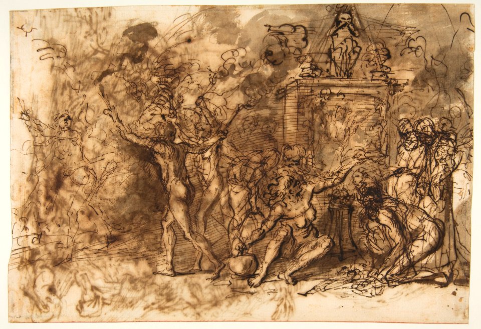 Witches' Sabbath (recto); Figures Gathered around a tree (verso) MET DP812350