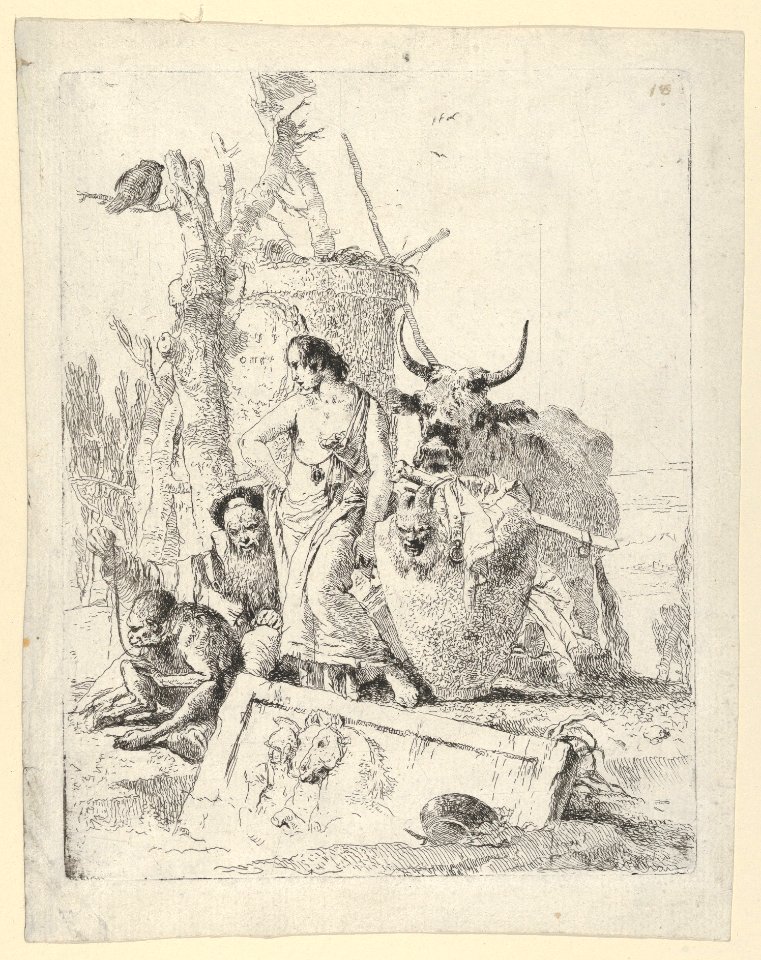 Young Shepherdess and old man with a Monkey, from the Scherzi MET DP854193
