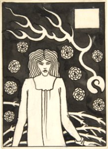 Young Woman Surrounded by Briars, Lightning and Roses (Chapter Heading for Thomas Malory, "Le Morte d'Arthur," J. M. Dent 1893–94, Part III, book vi, chapter xvii, p. 215 and Part VII, book x, chapter xxii, p. 500) MET DP800789