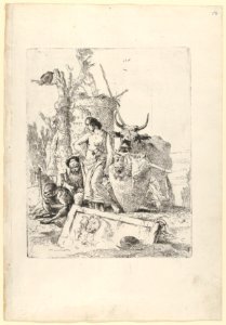 Young shepherdess and old man with a monkey, from the Scherzi MET DP854191