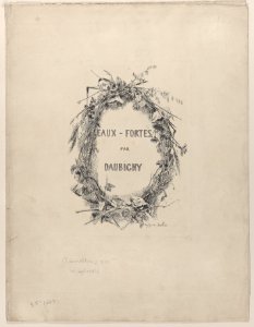Wreath of Wildflowers, title for "Eaux-Fortes par Daubigny" Met DP884914