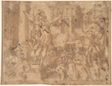 Young Soldier Showing a Head to the Populace (David?) MET DP801776