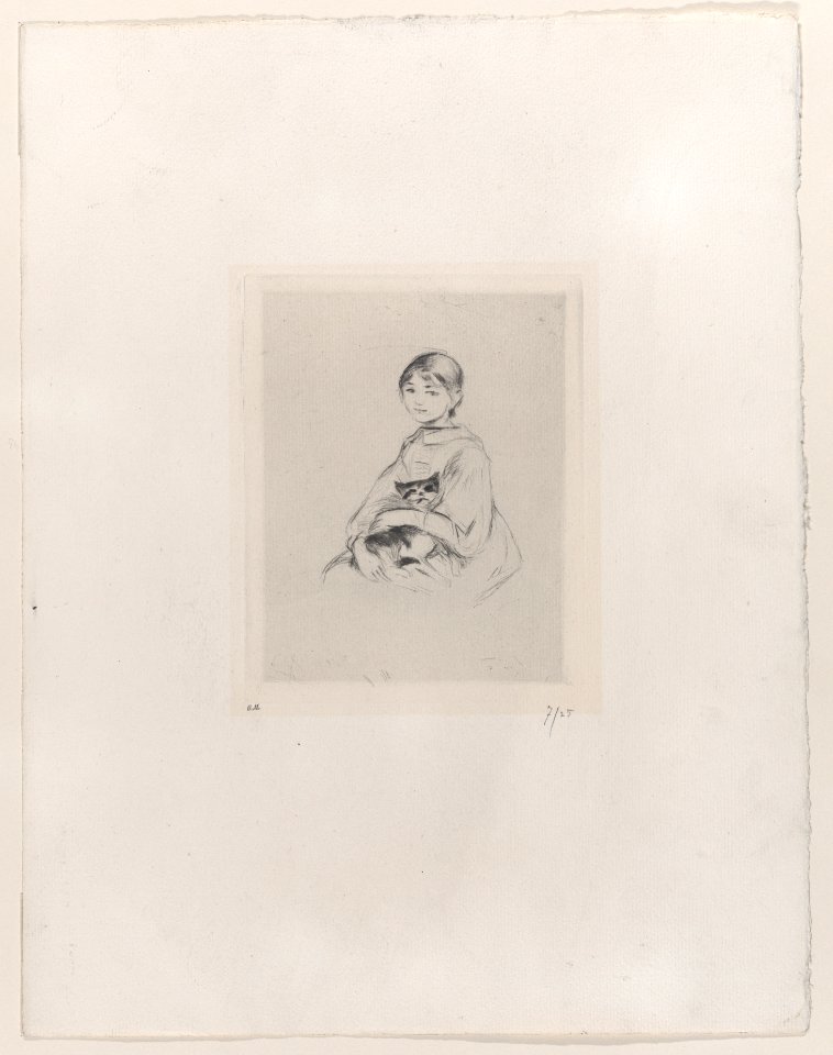 Young Girl with a Cat, after a portrait of Julie Manet by Renoir Met DP884477